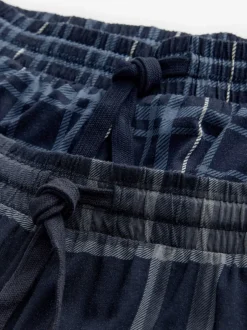Next Noir/Bleu marine Carreaux - Lot de bas de pyjama en jersey 100% 2 Best