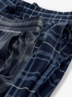 Next Noir/Bleu marine Carreaux - Lot de bas de pyjama en jersey 100% 2 Best