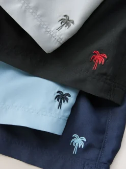 Next Noir/bleu marine/bleu clair/gris - Shorts de bain essentiels 4 Pack Outlet