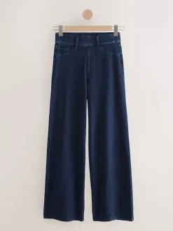 Next Noir/bleu rincé - Lot de 2 pantalons jambes larges en denim jersey Discount