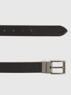 Reiss Noir/Brun - Ceinture Ricky en cuir Réversible New