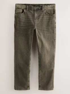 Next - Straight Fit Classic Jeans extensibles Noir/Brun Online