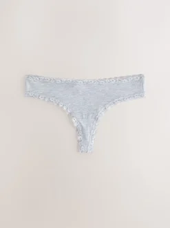 Next - Lot de 4 culottes en coton et dentelle Noir/Crème Sale