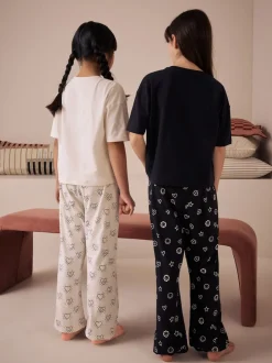 Next Noir/Ecru - Lot de 2Joggings pyjama (3-16ans) New