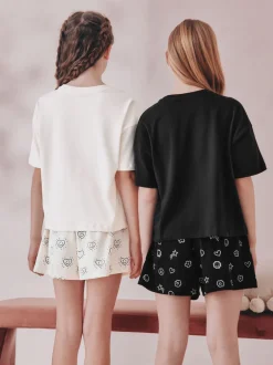Next Noir/Ecru - Pyjama court 2 Pack (3-16ans) Hot