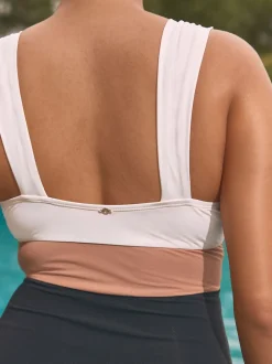 Next Noir/Ecru/Beige - Maillot de bain gainant pigeonnant