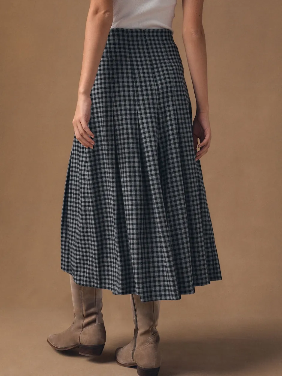 Next Noir/Gris - Jupe mi-longue kilt vichy Online