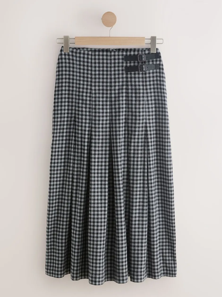 Next Noir/Gris - Jupe mi-longue kilt vichy Online