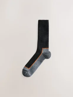Next Noir/Gris - Lot de 2 chaussettes de Vêtements de travail thermiques Best