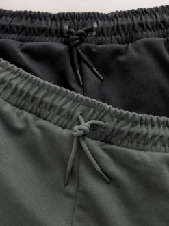 Next Noir/gris ardoise - Lot de 2 pantalons de jogging Interlock doux au toucher à chevilles Sale