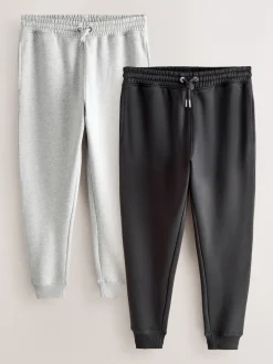 Next Noir/gris chiné - Lot de 2 Joggings Coupe ajustée à dos brossé Hot