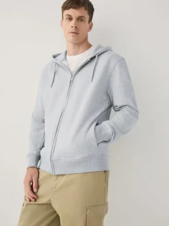 Next Noir/gris chiné - Lot de 2 sweats à capuche zippés en jersey épais coton riche