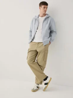 Next Noir/gris chiné - Lot de 2 sweats à capuche zippés en jersey épais coton riche