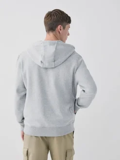 Next Noir/gris chiné - Lot de 2 sweats à capuche zippés en jersey épais coton riche