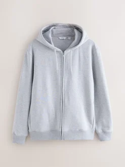 Next Noir/gris chiné - Lot de 2 sweats à capuche zippés en jersey épais coton riche
