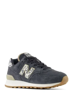 New Balance - 574 Trainers Noir/imprimé léopard