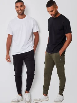 Threadbare Noir/kaki - Joggers Cargos Style 2 Lot Outlet