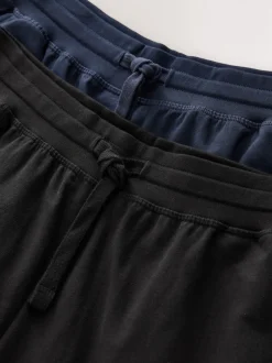 Next Noir/Marine - Ourlets resserrés - Lot de 2 pantalons de jogging ouverts Loopback Soft Touch Hot