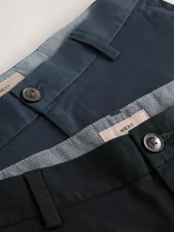 Next Noir/Marine - - Short chino extensible 2 Pack Slim Fit (Slim Fit) Clearance