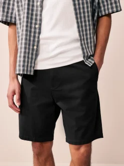 Next Noir/Marine/Charbon - Ajustement droit - Short chino extensible 3 Pack Outlet