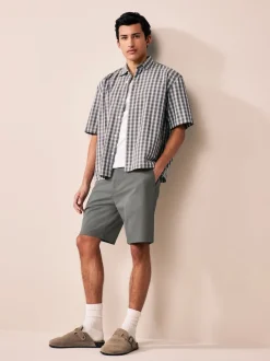 Next Noir/Marine/Charbon - Ajustement droit - Short chino extensible 3 Pack Outlet