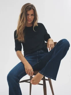 The Set Noir/Neutre/Crème - T-shirts en maille fine Online