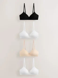 Next Noir/Noir/Blanc/Praline Nude - Lot de 4 soutiens-gorge en coton Best