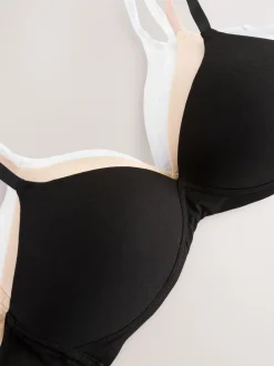 Next Noir/Noir/Blanc/Praline Nude - Lot de 4 soutiens-gorge en coton Best