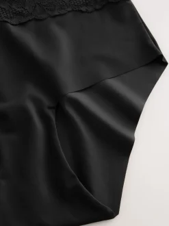 Next Noir/Nu - Culotte amincissante légère à taille haute en dentelle 2 Pack Hot