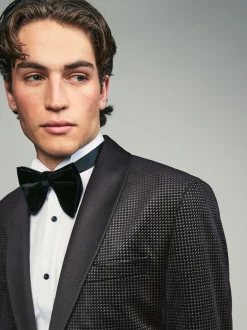 Next Noir/Or - Ajustement régulier - Blazer en velours à motifs Sale