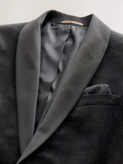 Next Noir/Or - Ajustement régulier - Blazer en velours à motifs Sale