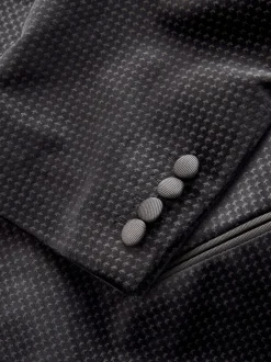 Next Noir/Or - Ajustement régulier - Blazer en velours à motifs Sale