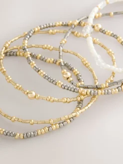 Next Noir/Or - Lot de bracelets extensibles en métal mixte Outlet