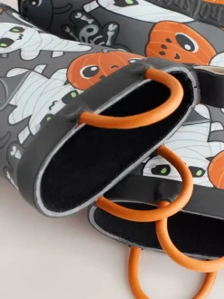 Next - Bottes de pluie à poignée Noir/Orange Halloween