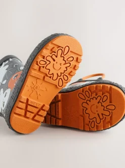 Next - Bottes de pluie à poignée Noir/Orange Halloween