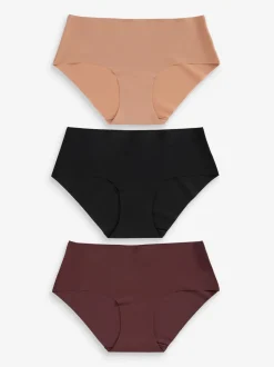 Next Noir/praline nude/chocolat nude - Lot 3 culottes invisibles et confortables Mi-long Sale
