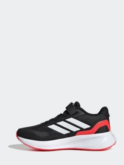 adidas - Baskets de course Runfalcon 5 à lacets élastiques pour enfant Noir/Rouge