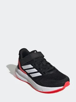 adidas - Baskets de course Runfalcon 5 à lacets élastiques pour enfant Noir/Rouge