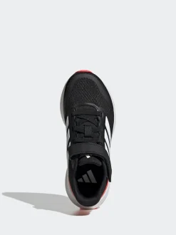 adidas - Baskets de course Runfalcon 5 à lacets élastiques pour enfant Noir/Rouge