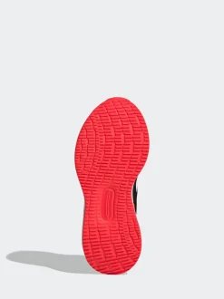 adidas - Baskets de course Runfalcon 5 à lacets élastiques pour enfant Noir/Rouge