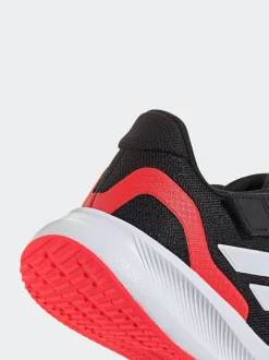 adidas - Baskets de course Runfalcon 5 à lacets élastiques pour enfant Noir/Rouge