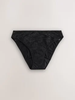 Next noir/rouge baie - Lot de 2 slips All Over en dentelle à débit moyen New
