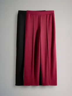 The Set Noir/rouge foncé - Lot de 2 Joggings Coupe droite en modal