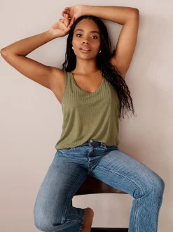 Next Noir/vert kaki - Lot de 2 gilets côtelés à bretelles et col rond Hot