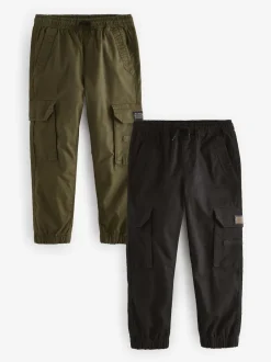 Next Noir/vert kaki - Pantalon cargo 2 Lot (3-16ans) Clearance