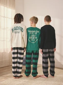 Next Noir/Vert/Blanc - Lot de 3 pyjamas tissés à carreaux (3-16ans) Best