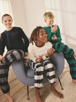 Next Noir/Vert/Blanc - Lot de 3 pyjamas tissés à carreaux (3-16ans) Best