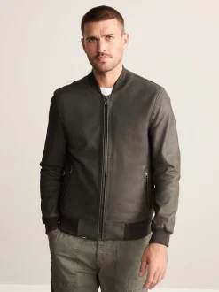 Next Nubuck marron - Blouson aviateur Signature en cuir Best