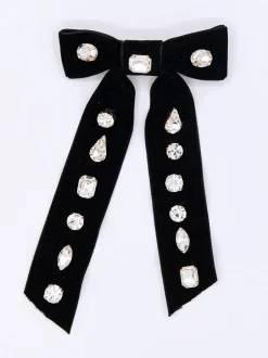 Bibi Bijoux Nœud Glitzy noir Sale