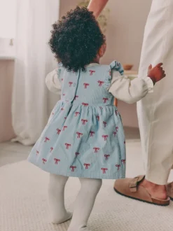 Next - Ensemble body et collants à manches longues en velours côtelé pour bébé (0mois-2ans) Nœud bleu Sale